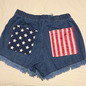 Denim Star and Stripe Women's Shorts